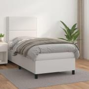 vidaXL Ramsäng med madrass vit 100x200 cm konstläder