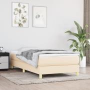 vidaXL Ramsäng med madrass gräddvit 90x200 cm tyg