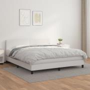 vidaXL Ramsäng med madrass vit 180x200 cm konstläder
