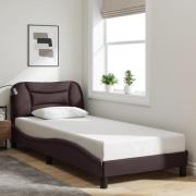vidaXL Sängram utan madrass mörkbrun 90x190 cm tyg