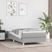 vidaXL Ramsäng med madrass ljusgrå 90x200 cm tyg
