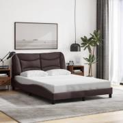 vidaXL Sängram utan madrass mörkbrun 120x200 cm tyg