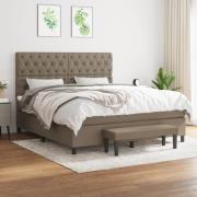 vidaXL Ramsäng med madrass taupe 160x200 cm tyg
