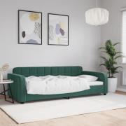 vidaXL Dagbädd mörkgrön 90x200 cm sammet