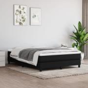 vidaXL Ramsäng med madrass svart 140x200 cm tyg