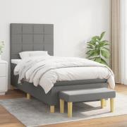 vidaXL Ramsäng med madrass mörkgrå 100x200 cm tyg