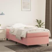 vidaXL Ramsäng med madrass rosa 80x200 cm sammet