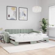 vidaXL Dagbädd utdragbar ljusgrå 80x200 cm sammet