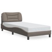 vidaXL Sängram utan madrass Taupe 90x200 cm tyg
