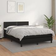 vidaXL Ramsäng med madrass svart 140x190 cm konstläder
