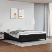 vidaXL Ramsäng med madrass svart 180x200 cm konstläder