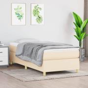 vidaXL Ramsäng med madrass gräddvit 90x190 cm tyg