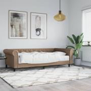 vidaXL Dagbädd med madrass cappuccino 90x200 cm konstläder