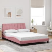 vidaXL Sängram med huvudgavel rosa 140x200 cm sammet