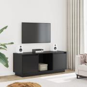 vidaXL Tv-bänk svart 110,5x35x44 cm massiv furu