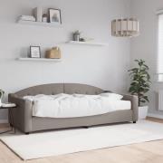 vidaXL Dagbädd med madrass taupe 90x200 cm tyg