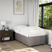 vidaXL Sängram utan madrass Taupe 90x200 cm tyg
