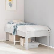 vidaXL Sängram utan madrass vit 75x190 cm massiv furu