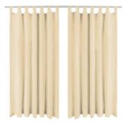 vidaXL Gardiner i microsatin 2 st med öglor 140x175 cm beige