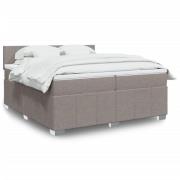 vidaXL Ramsäng med madrass taupe 200x200 cm tyg