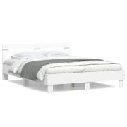 vidaXL Sängram med huvudgavel vit 140x190 cm konstruerat trä