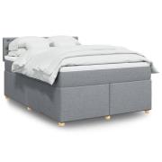 vidaXL Ramsäng med madrass ljusgrå 140x190 cm tyg