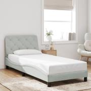vidaXL Bed Frame without Mattress Light Grey 90x190 cm Velvet