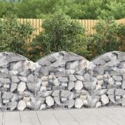 vidaXL Gabion bågformad 100x30x80/100 cm galvaniserat järn