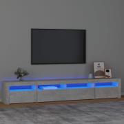 vidaXL Tv-bänk med LED-belysning betonggrå 240x35x40 cm