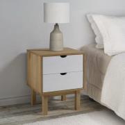 vidaXL Sängbord OTTA brun&vit 45x39x57cm massiv furu