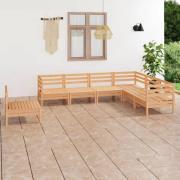vidaXL Loungegrupp för trädgården 7 delar massiv furu