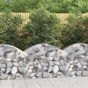 vidaXL Gabion bågformad 100x50x60/80 cm galvaniserat järn