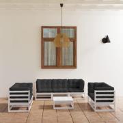 vidaXL Loungegrupp med dynor 8 delar massiv furu