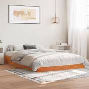 vidaXL Sängram utan madrass vaxbrun 160x200 cm massiv furu