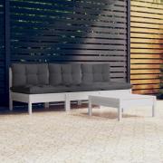 vidaXL Loungegrupp med antracit dynor 4 delar massiv furu