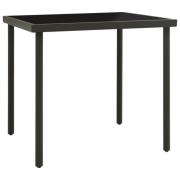 vidaXL Matbord för trädgården antracit 80x80x72 cm glas och stål