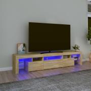 vidaXL Tv-bänk med LED-belysning sonoma ek 200x36,5x40 cm