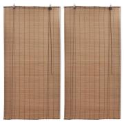 vidaXL Rullgardin bambu 2 st 80 x 160 cm brun