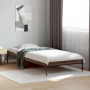 vidaXL Sängram brun ek 75x190 cm konstruerat trä och metall