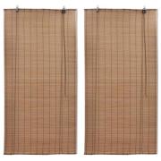 vidaXL Rullgardin bambu 2 st 120 x 220 cm brun