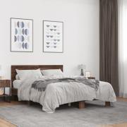 vidaXL Sängram brun ek 140x190 cm konstruerat trä och metall