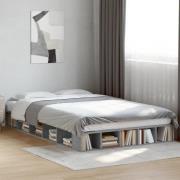 vidaXL Sängram betonggrå 120x200 cm konstruerad trä