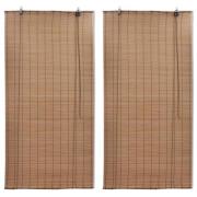 vidaXL Rullgardin bambu 2 st 150 x 220 cm brun