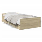vidaXL Sängram med lådor sonoma-ek 90x190 cm konstruerat trä