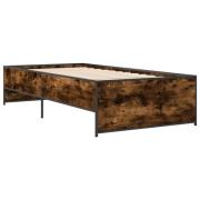 vidaXL Sängram rökfärgad ek 100x200 cm konstruerat trä och metall