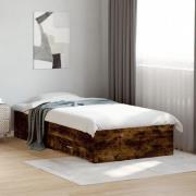 vidaXL Sängram med lådor rökfärgad ek 90x190 cm konstruerad trä