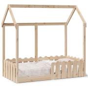 vidaXL Barnsäng med husram 70x140 cm massiv furu