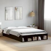 vidaXL Sängram svart 160x200 cm massivt trä