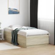 vidaXL Sängram sonoma-ek 75x190 cm konstruerad trä