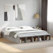vidaXL Sängram betonggrå 180x200 cm konstruerad trä